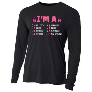 Nail Polish Pedicurist Manicurist Im A Nail Tech Cooling Performance Long Sleeve Crew