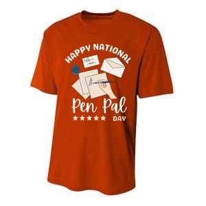 National Pen Pal Day Gift Performance Sprint T-Shirt