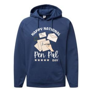 National Pen Pal Day Gift Performance Fleece Hoodie