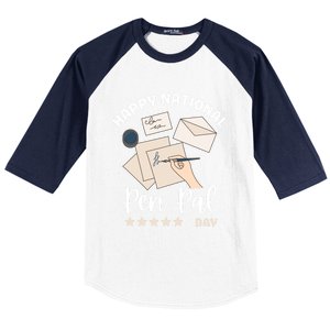 National Pen Pal Day Gift Baseball Sleeve Shirt