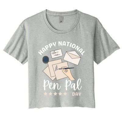 National Pen Pal Day Gift Women's Crop Top Tee