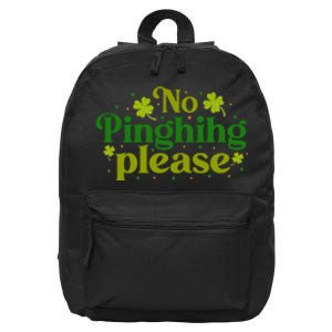 No Pinghihg Please Retro St Patrick Day Cute Shamrock 16 in Basic Backpack