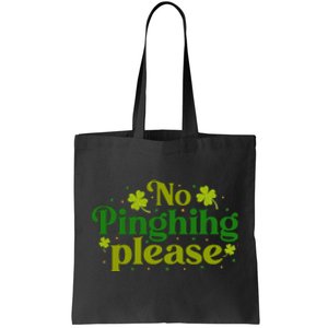 No Pinghihg Please Retro St Patrick Day Cute Shamrock Tote Bag