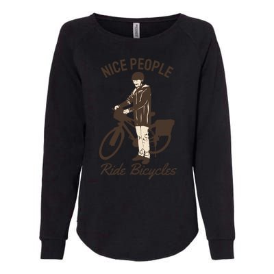 Nice People Ride Bicycles Womens California Wash Sweatshirt