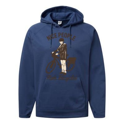 Nice People Ride Bicycles Performance Fleece Hoodie