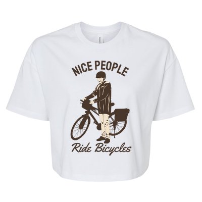 Nice People Ride Bicycles Bella+Canvas Jersey Crop Tee