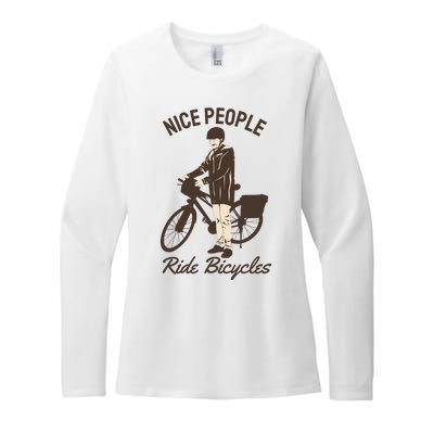 Nice People Ride Bicycles Womens CVC Long Sleeve Shirt