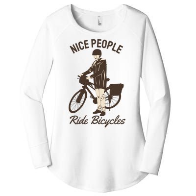 Nice People Ride Bicycles Women's Perfect Tri Tunic Long Sleeve Shirt