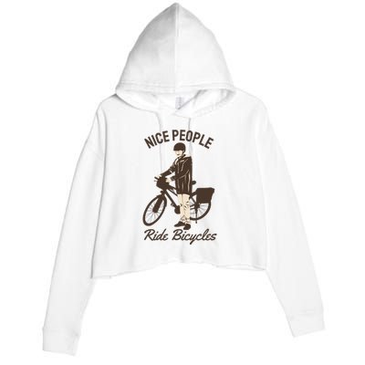 Nice People Ride Bicycles Crop Fleece Hoodie