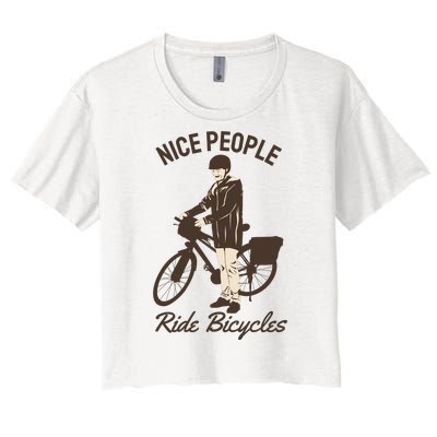 Nice People Ride Bicycles Women's Crop Top Tee