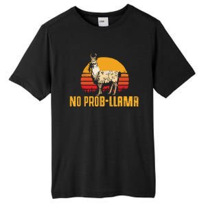 NO PROBLLAMA Retro Funny Llama Alpaca Graphic Tall Fusion ChromaSoft Performance T-Shirt