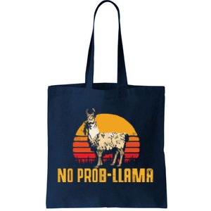 NO PROBLLAMA Retro Funny Llama Alpaca Graphic Tote Bag