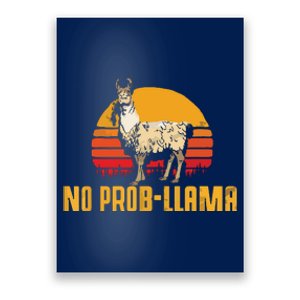 NO PROBLLAMA Retro Funny Llama Alpaca Graphic Poster