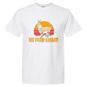 NO PROBLLAMA Retro Funny Llama Alpaca Graphic Garment-Dyed Heavyweight T-Shirt