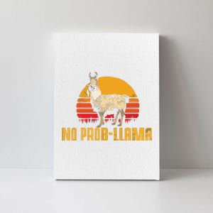 NO PROBLLAMA Retro Funny Llama Alpaca Graphic Canvas