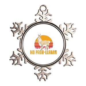 NO PROBLLAMA Retro Funny Llama Alpaca Graphic Metallic Star Ornament