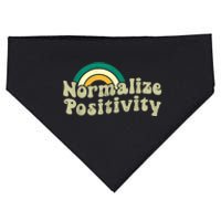 Normalize Positivity Rainbow Funny Vintage USA-Made Doggie Bandana