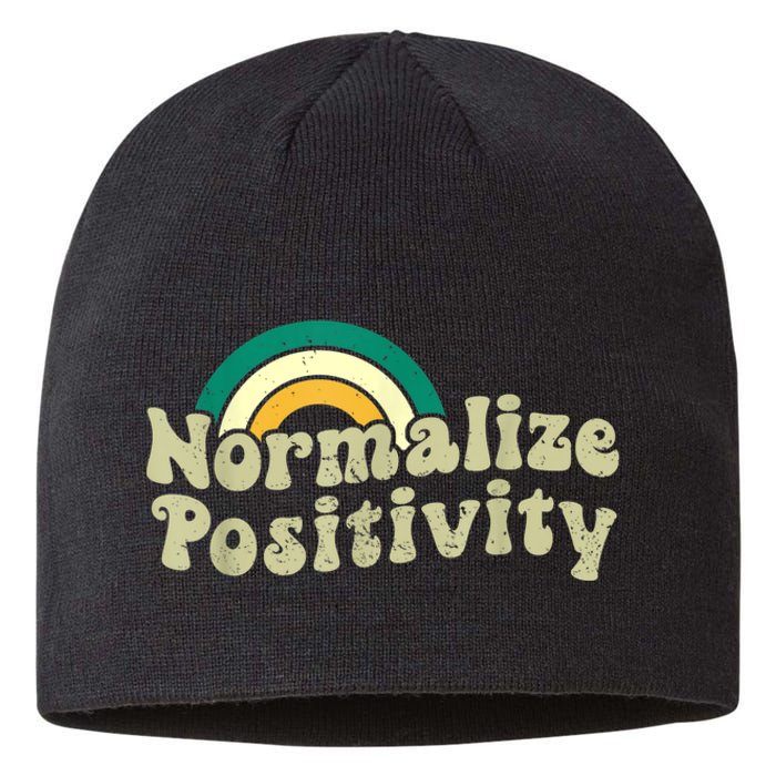 Normalize Positivity Rainbow Funny Vintage Sustainable Beanie