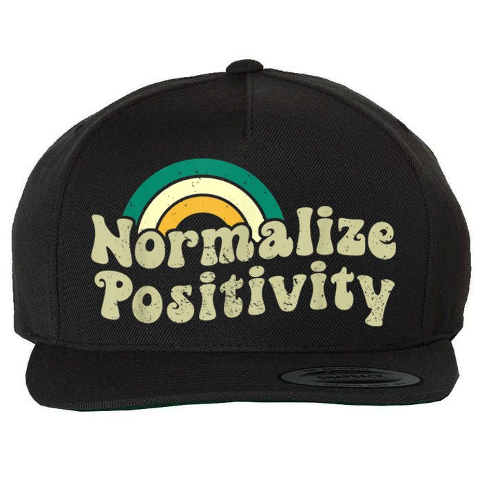 Normalize Positivity Rainbow Funny Vintage Wool Snapback Cap