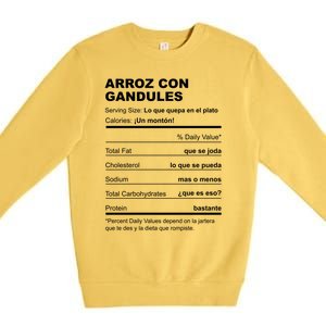 Navidades Puerto Rico Receta Arroz Con Gandules Boricua Gift Premium Crewneck Sweatshirt