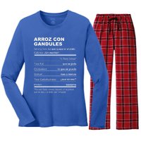 Navidades Puerto Rico Receta Arroz Con Gandules Boricua Gift Women's Long Sleeve Flannel Pajama Set 