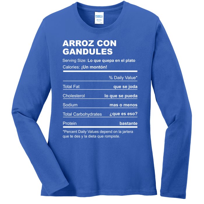 Navidades Puerto Rico Receta Arroz Con Gandules Boricua Gift Ladies Long Sleeve Shirt