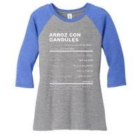 Navidades Puerto Rico Receta Arroz Con Gandules Boricua Gift Women's Tri-Blend 3/4-Sleeve Raglan Shirt