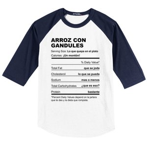 Navidades Puerto Rico Receta Arroz Con Gandules Boricua Gift Baseball Sleeve Shirt