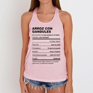 Navidades Puerto Rico Receta Arroz Con Gandules Boricua Gift Women's Knotted Racerback Tank