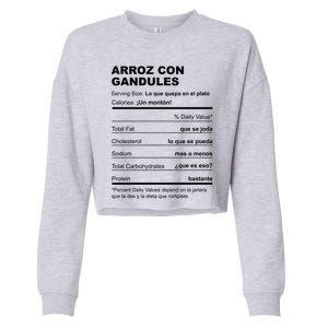 Navidades Puerto Rico Receta Arroz Con Gandules Boricua Gift Cropped Pullover Crew