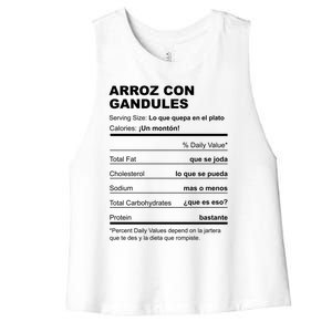 Navidades Puerto Rico Receta Arroz Con Gandules Boricua Gift Women's Racerback Cropped Tank