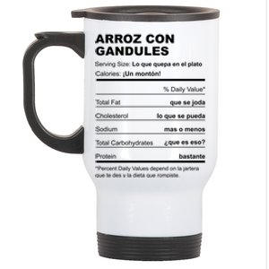 Navidades Puerto Rico Receta Arroz Con Gandules Boricua Gift Stainless Steel Travel Mug