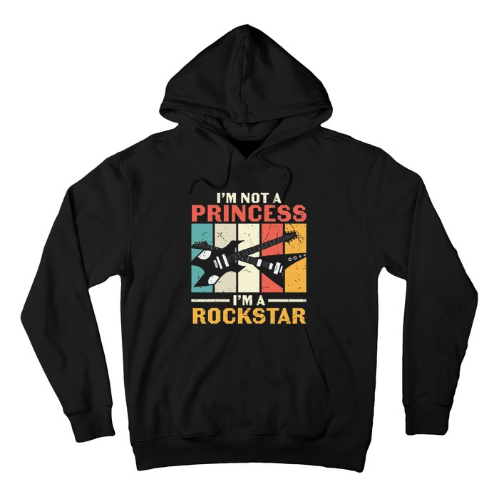 Not Princess Rockstar Vintage Guitar Guitarist Band Player Hoodie