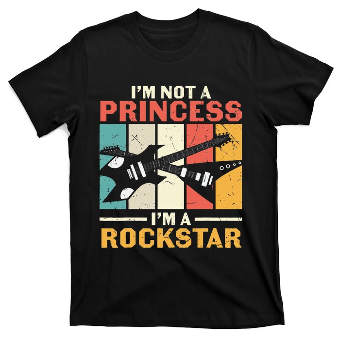 Not Princess Rockstar Vintage Guitar Guitarist Band Player T-Shirt