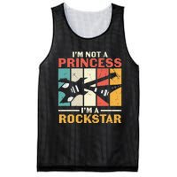 Not Princess Rockstar Vintage Guitar Guitarist Band Player Mesh Reversible Basketball Jersey Tank