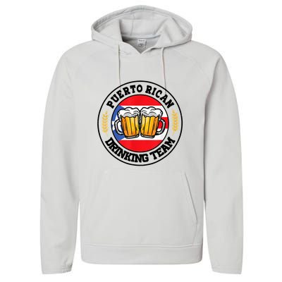 National Puerto Rican Day Puerto Rican Drinking Team Performance Fleece Hoodie