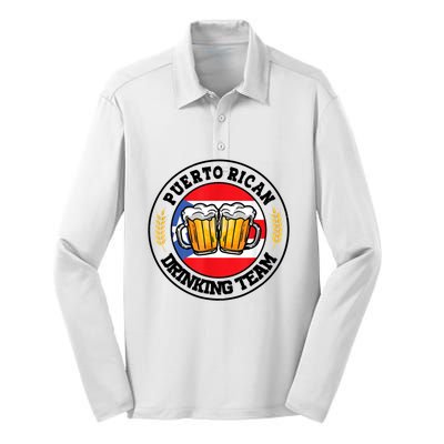 National Puerto Rican Day Puerto Rican Drinking Team Silk Touch Performance Long Sleeve Polo