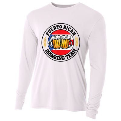 National Puerto Rican Day Puerto Rican Drinking Team Cooling Performance Long Sleeve Crew