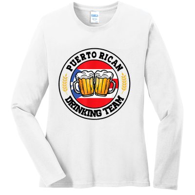 National Puerto Rican Day Puerto Rican Drinking Team Ladies Long Sleeve Shirt