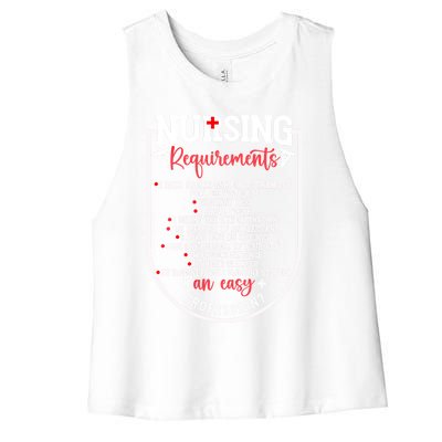 Nursing Profession Requirets Nurse Medical Student Gift Women's Racerback Cropped Tank