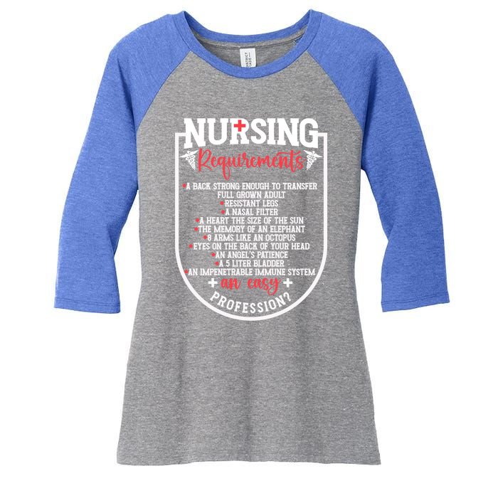 Nursing Profession Requirets Nurse Medical Student Gift Women's Tri-Blend 3/4-Sleeve Raglan Shirt