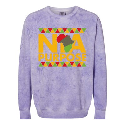 Nia Purpose Seven 7 Principles Of Kwanzaa African American Colorblast Crewneck Sweatshirt