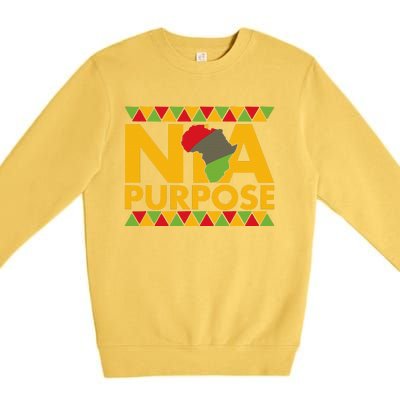 Nia Purpose Seven 7 Principles Of Kwanzaa African American Premium Crewneck Sweatshirt