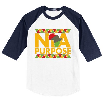 Nia Purpose Seven 7 Principles Of Kwanzaa African American Baseball Sleeve Shirt