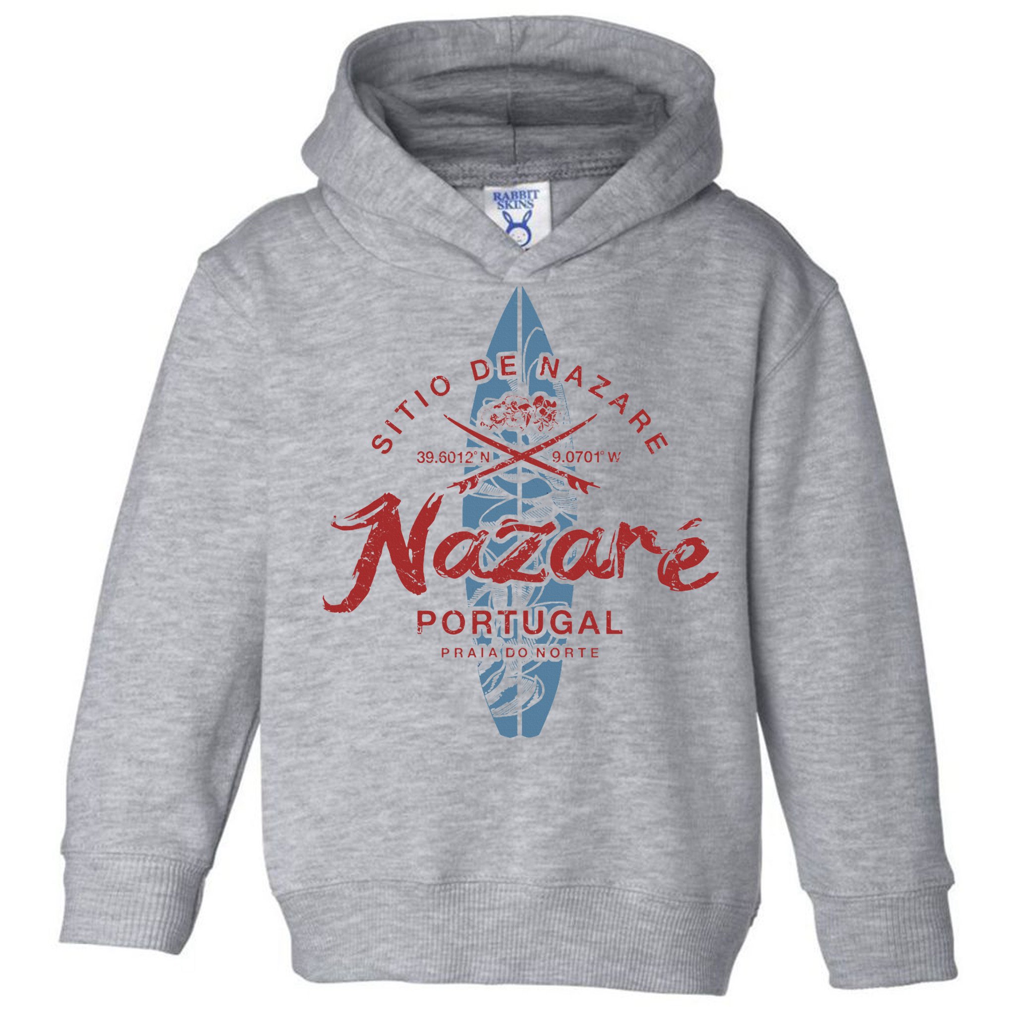 Nazare Portugal Surfing Vintage Toddler Hoodie