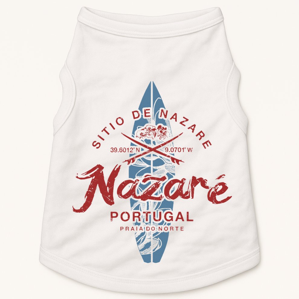 Nazare Portugal Surfing Vintage Doggie Tank