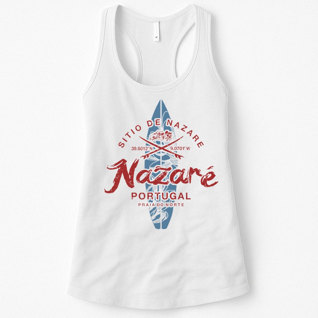 Nazare Portugal Surfing Vintage Womens Tank Top