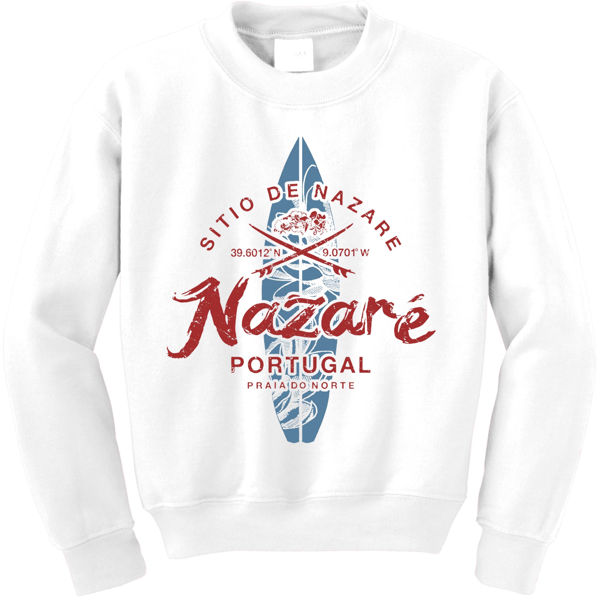 Nazare Portugal Surfing Vintage Kids Sweatshirt