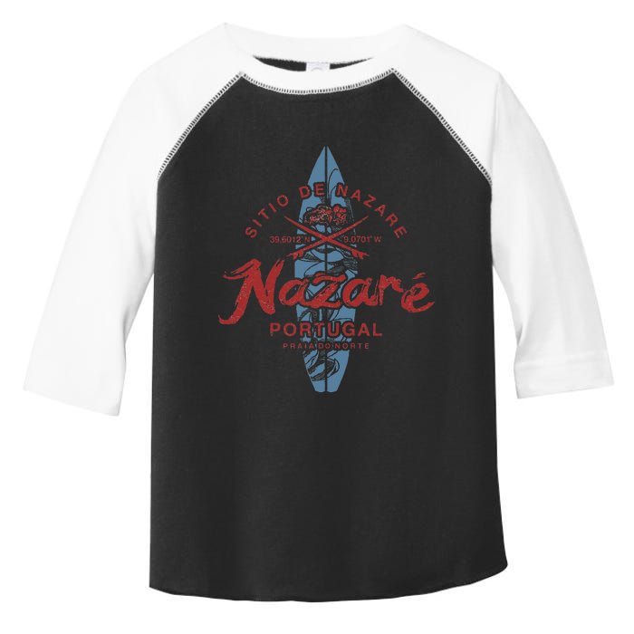 Nazare Portugal Surfing Vintage Toddler Fine Jersey T-Shirt