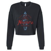 Nazare Portugal Surfing Vintage Cropped Pullover Crew